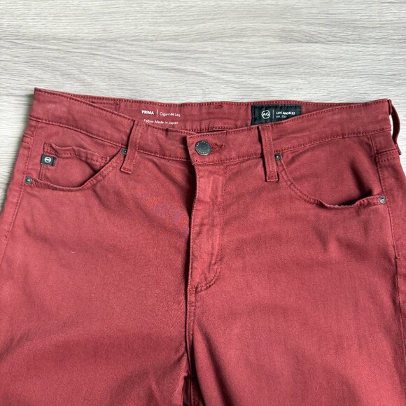 AG Adriano Goldschmeid Prima Cigarette Leg Pants Maroon Peak Size 29 - Picture 4 of 15